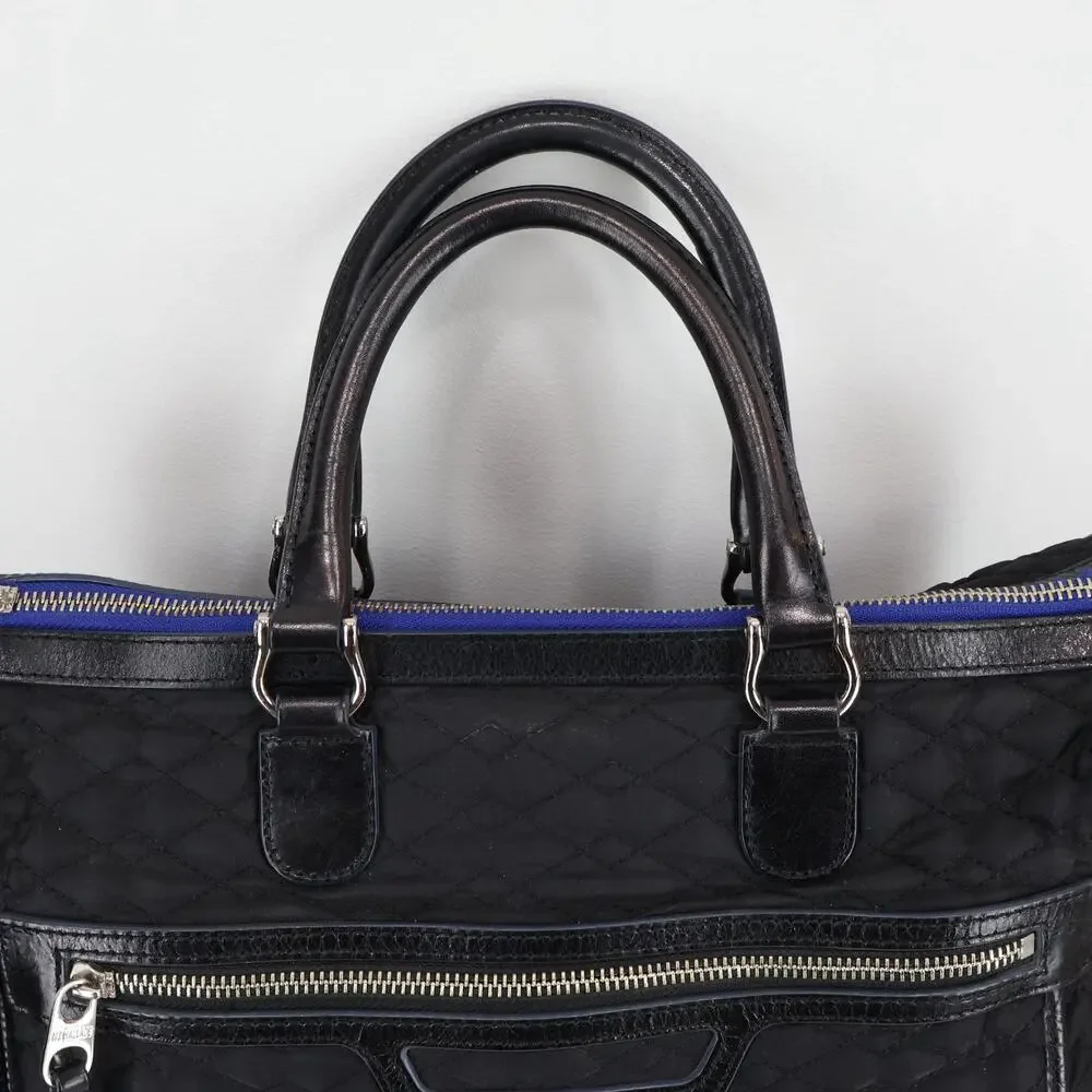 MZ Wallace Britt Black Diamond Quilted Bedford Nylon Handbag